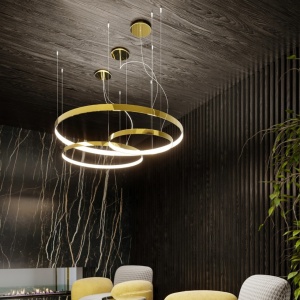 Πλαφονιέρα LED Rio, Γυαλιστερό χρυσό, 3000K, 78x87x12.5 cm - Img 15