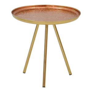 Πλαϊνό τραπεζάκι Jacksie μέταλλο bronz aur 46x46x48 cm