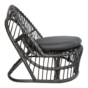 Πολυθρόνα με μαξιλάρι Tromso Boho Μαύρο 80x85x98 cm - Img 3