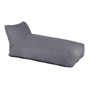 Πολυθρόνα Πουφ (beanbag) Κήπου, Telena, Σκούρο Γκρι, 70x150x65 cm