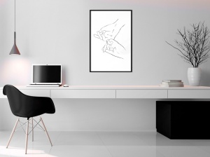 Πόστερ - Joined Hands (White), με μαύρη κορνίζα, 40x60 cm - Img 2