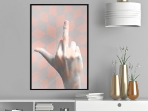 Πόστερ - Middle Finger, με μαύρη κορνίζα, 30x45 cm - Img 2