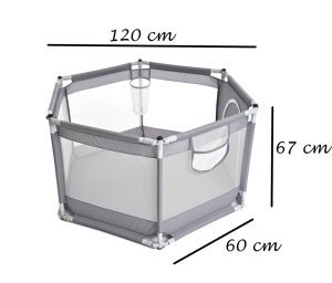 Πτυσσόμενη πισίνα με μπαλάκια Γκρι 120x67x60 cm - Img 14