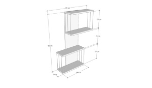 Ράφι τοίχου Destan Λευκό 65x96x19 cm - Img 3