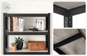 Ράφι Songmics, 5 Ράφια, 30 x 75 x 150 cm, Black, GLR030B11 - Img 3