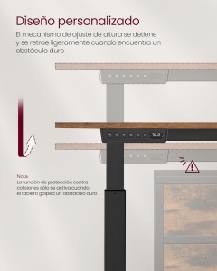 Ρυθμιζόμενο γραφείο Vasagle Καφέ 120x60x120 cm - Img 7