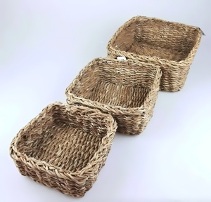 Σετ καλάθια οργάνωσης d94 Φυσικό 26x26x12 cm - Img 2