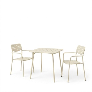 Σετ κήπου 3 τεμαχίων Deraby, Μπεζ, 70x70x73 cm - Img 2