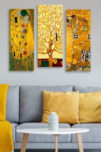 Σετ πίνακες canvas (3 τεμάχια) MDF0067 Πολύχρωμο 70x50 cm