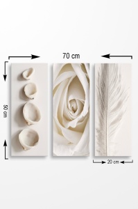 Σετ πίνακες canvas (3 τεμάχια) MDF0086 Πολύχρωμο 70x50 cm - Img 2