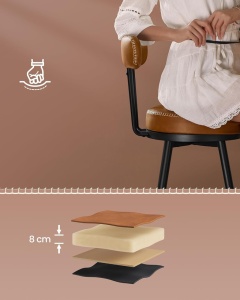 Σετ σκαμπό μπαρ Caramel Vasagle 54x54x90.5 cm - Img 7