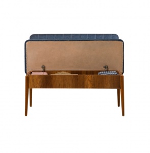 Σετ τραπέζι και καρέκλες 5 τεμάχια Vina 1048 Walnut-Dark Blue - Img 2