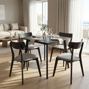 Σετ τραπέζι και καρέκλες Benson-Toto 5 τεμάχια Γκρι Rustic 80x80x75 cm