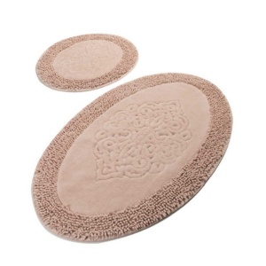 Σετ 2 πατάκια μπάνιου Piante Oval Ροζ (100% βαμβάκι)