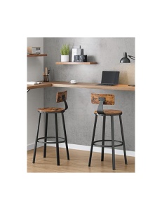 Σετ 2 σκαμπό μπαρ Vasagle, 73 cm, LBC026B01V1, Rustic Καφέ - Img 5