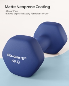 Σετ 2 τεμ. αλτήρες 2x4 kg Songmics Μπλε 20.5x9.5x9 cm