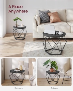 Σετ 2 τραπεζάκια σαλονιού Vasagle Σκούρο Γκρι 60x60x45 cm - Img 5