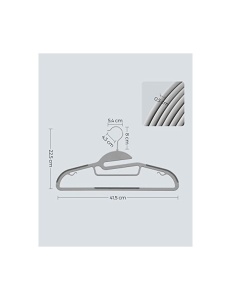 Σετ 20 πλαστικές κρεμάστρες, Songmics, πάχος 0.5 cm, Γκρι, CRP41G - Img 7