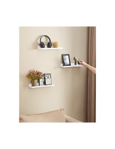 Σετ 3 ράφια, Songmics, 38 x 10 cm, MDF, Λευκό, LWS38WT - Img 7