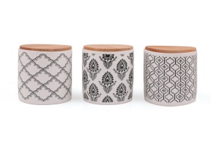 Σετ 6 δοχεία αποθήκευσης τροφίμων Ares Storage Box 12 cm 3 Pieces, Λευκό-Μαύρο - Img 4