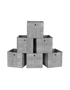 Σετ 6 κύβοι αποθήκευσης, Songmics, 30 x 30 x 30 cm, RFB02LG-3, Γκρι