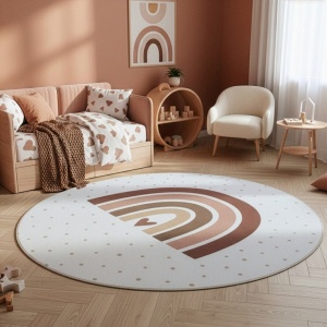 Στρογγυλό Χαλί Coco V2 Κρεμ 160x160 cm