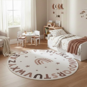 Στρογγυλό Χαλί Coco V3 Κρεμ 120x120 cm