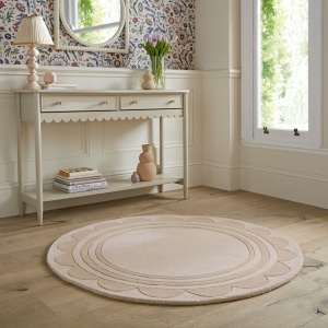 Στρογγυλό Χαλί Lois Scallop Natural 120X120 cm, Flair Rugs