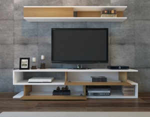 Σύνθεση TV Sims, Λευκό-Teak - Img 2