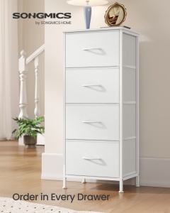 Συρταριέρα με συρτάρια Songmics Λευκό 39.6x30x95.2 cm