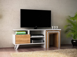 Σύνθεση TV Nature, Λευκό-Καρυδί