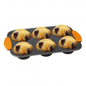 Ταψί για muffins με λαβή σιλικόνης, 6 θέσεων, Orange BH/1137 - Img 4