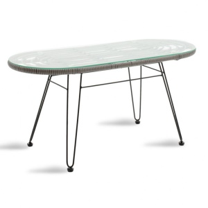 Τραπέζι κήπου Naoki Μαύρο-Γκρι 100x45x46 cm