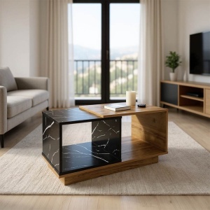 Τραπεζάκι σαλονιού Fetix Φυσικό 90x45x45 cm