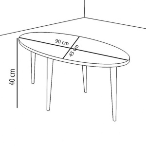 Τραπεζάκι σαλονιού Barton Καφέ 90x45x40 cm - Img 4
