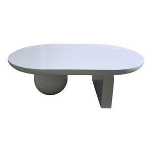 Τραπεζάκι σαλονιού Kane boho Λευκό 110x72x38 cm - Img 3