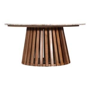 Τραπεζάκι σαλονιού Mable boho Καφέ 100x100x45 cm - Img 3