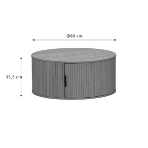Τραπεζάκι σαλονιού Scandi MDF φυσικό χρώμα ξύλου D80x35.5cm - Img 5