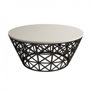 Τραπεζάκι σαλονιού Stil σφυρήλατο μέταλλο - Κρεμ - Img 4