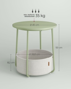 Τραπεζάκι σαλονιού Vasagle Πράσινο 45x45x51 cm - Img 4