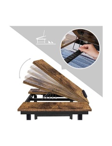Τραπεζάκι laptop, Songmics, Ρουστίκ καφέ, LLD110B01, 71 x 35 x 23 cm - Img 4