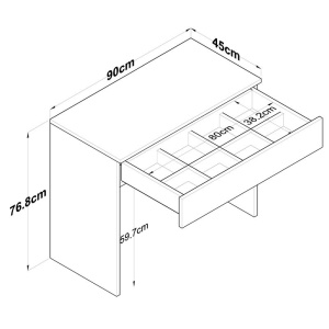 Τραπέζι μακιγιάζ Artemisia Λευκό 90x45x76.8cm - Img 5