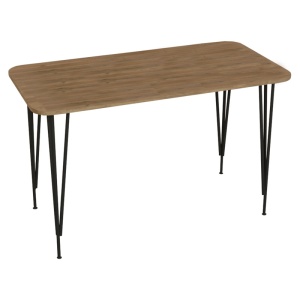Τραπέζι Palkon Δρυς μελαμίνης μέταλλο Μαύρο 120x60x73 cm