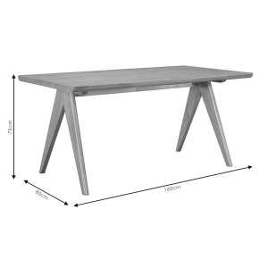 Τραπέζι Winslow rubberwood, σε Ανοιχτό Καρυδί 160x85x75 cm - Img 4