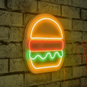 Φωτεινή Διακόσμηση Τοίχου LED Hamburger Πολύχρωμο 28x27x2 cm
