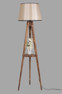 Φωτιστικό Δαπέδου Sehbali Tripod Yanik Lambader Pramit 15-3 Abajurlu Καφέ - Img 3