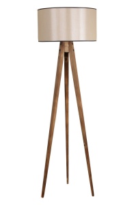 Φωτιστικό Δαπέδου Tripod Yanık Lambader Silindir 15-3 Abajurlu Καφέ - Img 2