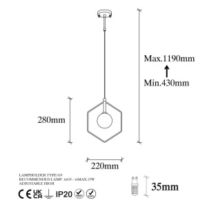 Φωτιστικό οροφής Geometri - 11075 Μαύρο/Λευκό - Img 7