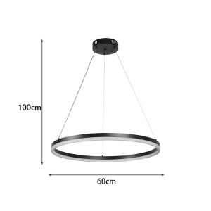 Φωτιστικό οροφής LED Nebrian Μαύρο 60x60x15 cm - Img 3