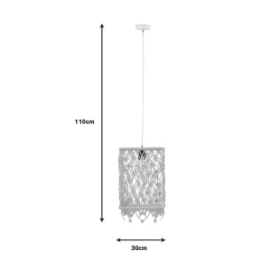 Φωτιστικό οροφής Maton E27 φυσικό 30x22x110 cm - Img 5